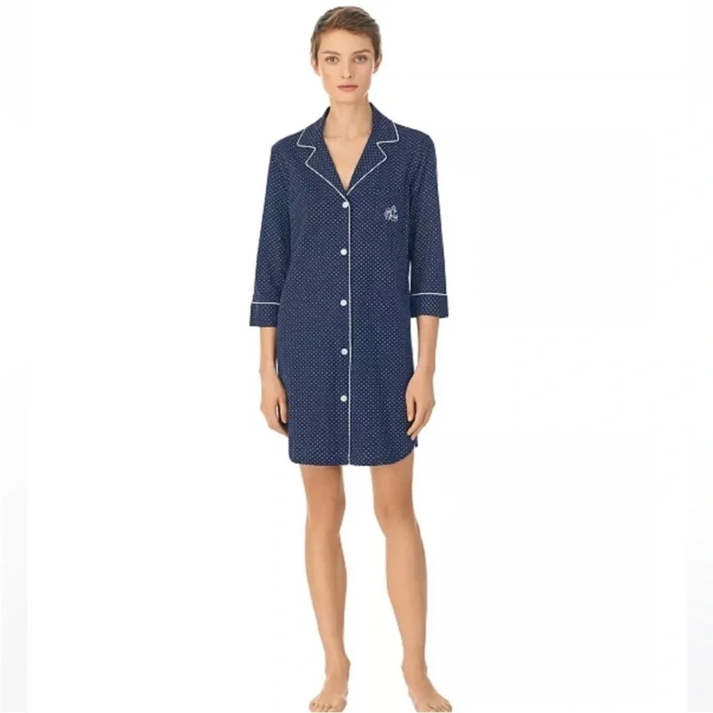 Lauren Ralph Lauren Polka Dot Knits Sleep Shirt